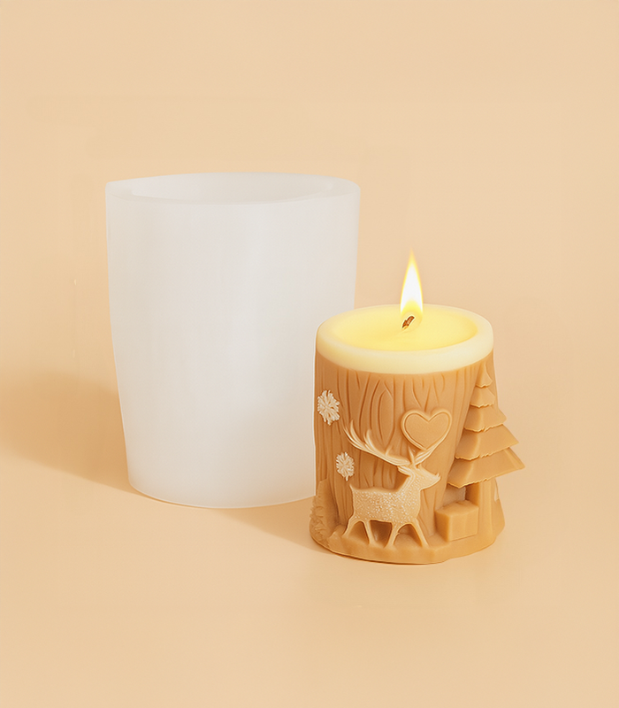 Silicone Candle Mould - Christmas Reindeer Tree Elk
