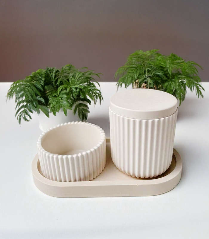 Silicone Resin Mould - Jar Candle Holder & Stand (4 Piece)