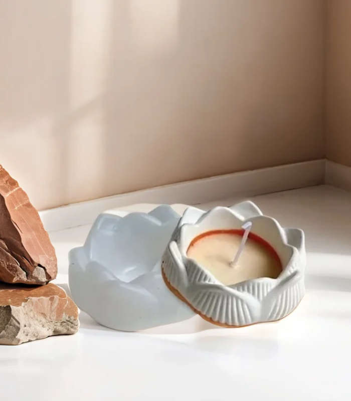 Silicone Resin Mould - Lotus Flower Candle Holder