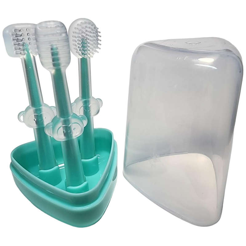 Baby Toddler Newborn Toothbrush Tongue Cleaner Tooth Scrubber 3 Pieces Set