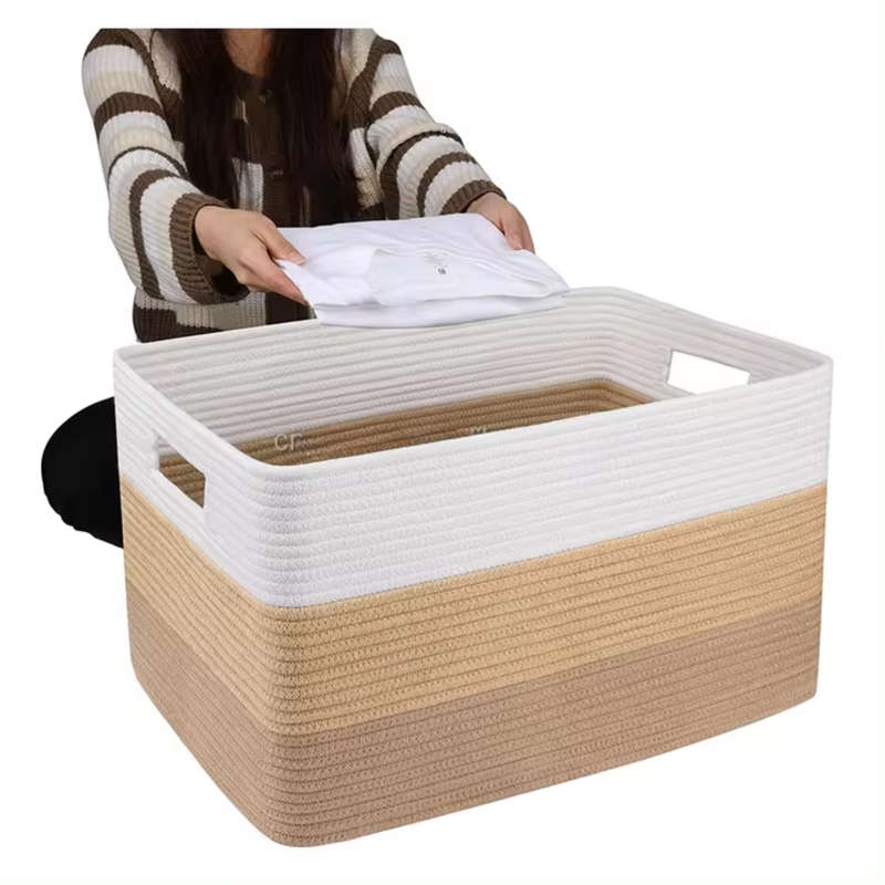 Sheikhs Versatile Natural Cotton Rope Storage Baskets Extra Large