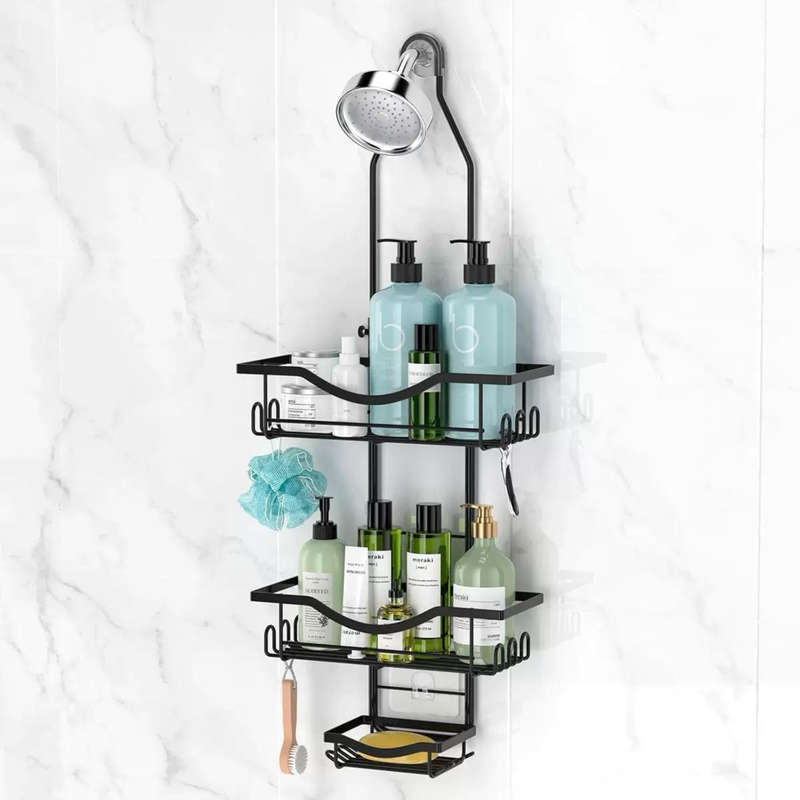 Shower Caddy Organizer Adjustable Height Rustproof With Soap Holder
