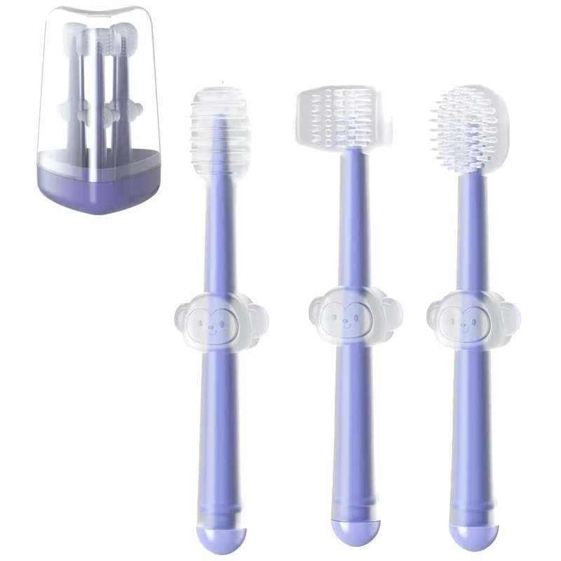 Baby Toddler Newborn Toothbrush Tongue Cleaner Tooth Scrubber 3 Pieces Set