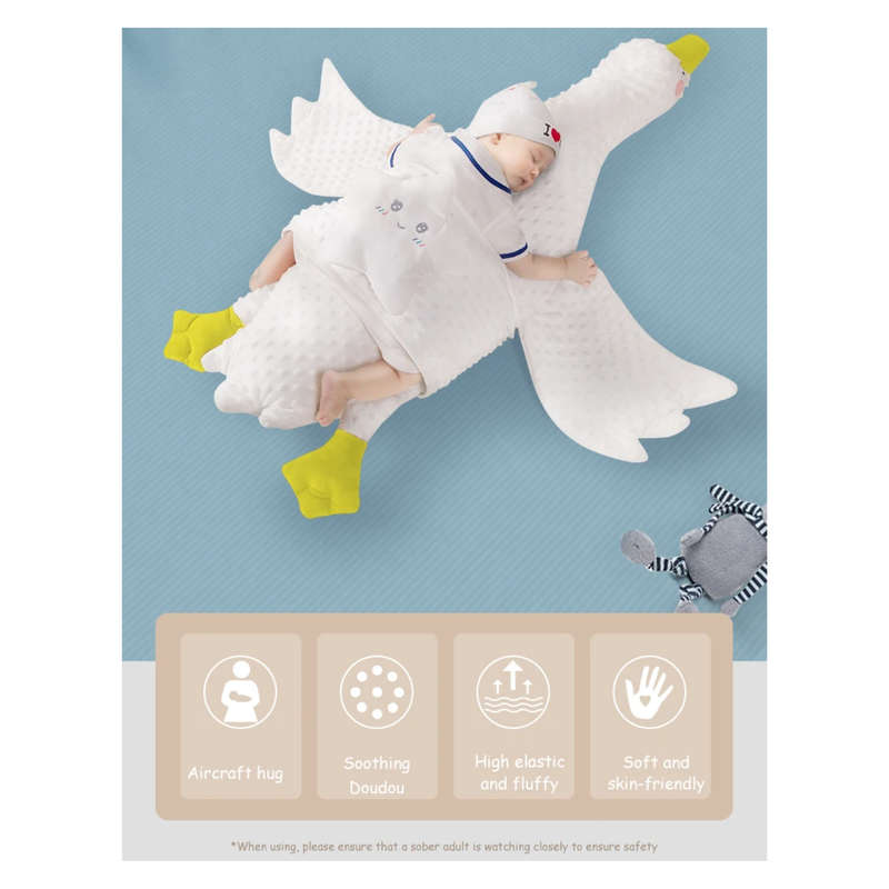 Baby Soothing Pillow Stuffed Goose for Newborns, Babies, Infants