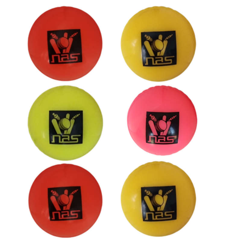 NAS Wind Ball Cricket Ball for Indoor & Outdoor Practice - 6-Pack