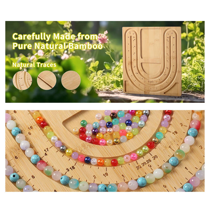 Bamboo Bead Board Necklace Jewelry Making Design Kit DIY Women Girls Youth