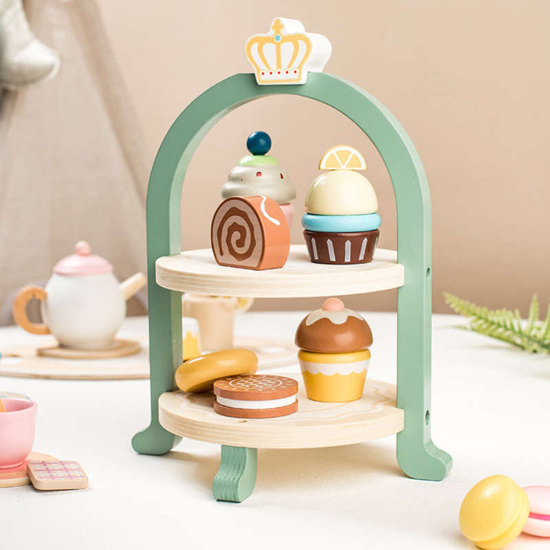 Montessori Pretend Play Afternoon Wooden Tea Party Set Toddlers Boys Girls
