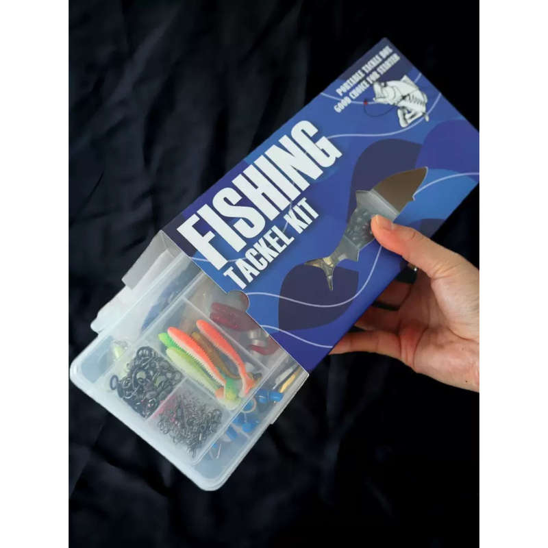 332 Piece Pro Fishing Tackle Kit Lures Baits Hooks Weights Trout Bass Sardine
