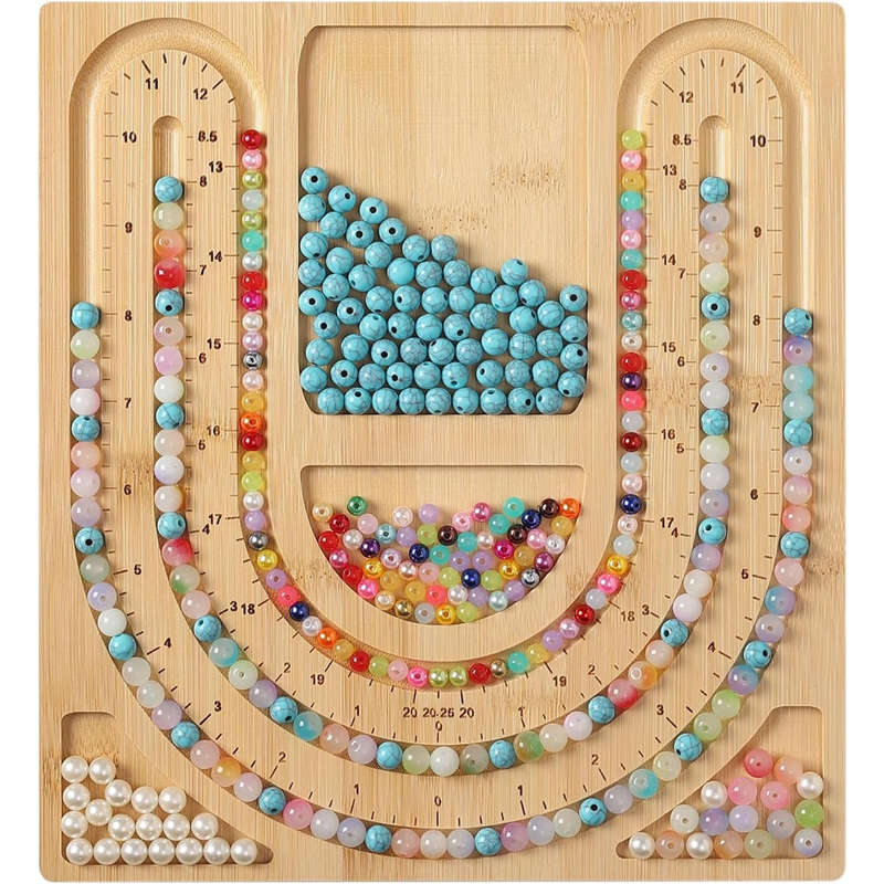 Bamboo Bead Board Necklace Jewelry Making Design Kit DIY Women Girls Youth