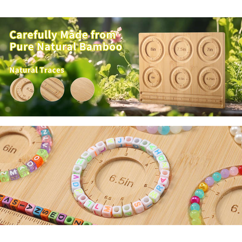 Bamboo Bead Board Bracelet Jewelry Making Design Kit DIY Women Girls Youth