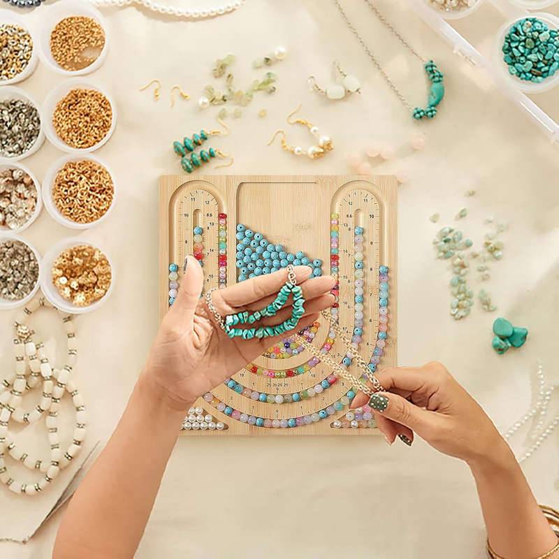 Bamboo Bead Board Necklace Jewelry Making Design Kit DIY Women Girls Youth