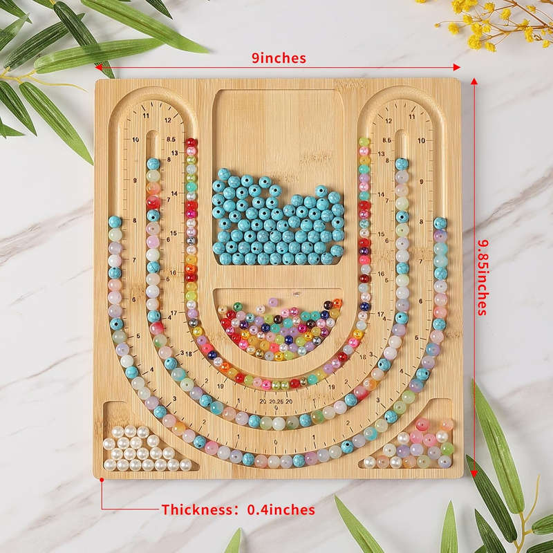 Bamboo Bead Board Necklace Jewelry Making Design Kit DIY Women Girls Youth