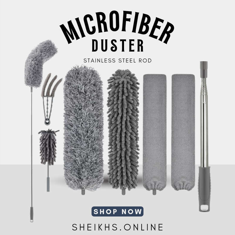 Microfiber Duster Cleaning Kit with Extension Pole 7 Pieces