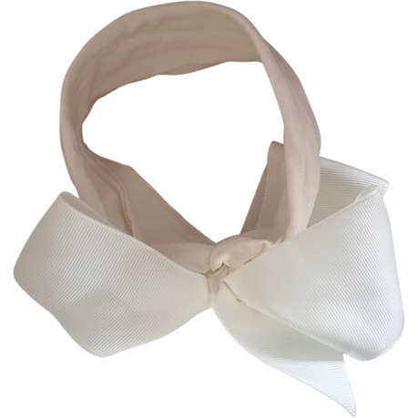 Baby Children Kid Bow Head Band - Set of 2 Bands With White & Orange Color