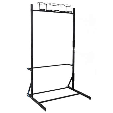 5 Bikes Freestanding Vertical Bike Rack Storage with Helmet Holders Home