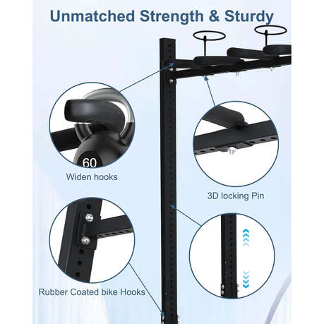 5 Bikes Freestanding Vertical Bike Rack Storage with Helmet Holders Home