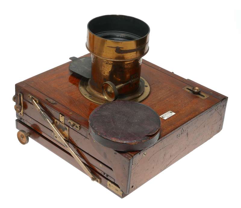 Cabinet No.3 Brass Petzval 8x10 lens Ross wooden camera