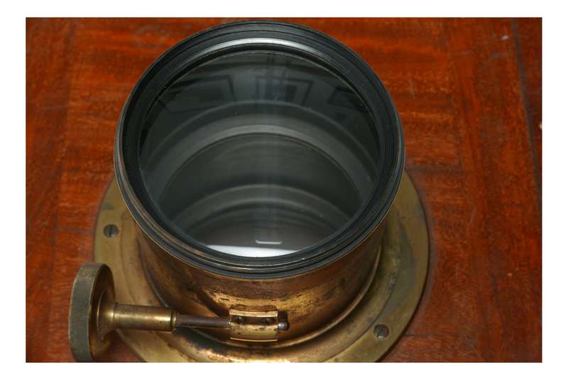 Cabinet No.3 Brass Petzval 8x10 lens Ross wooden camera