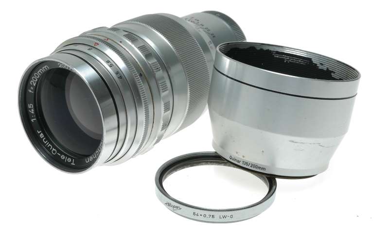 Steinheil Tele - Quinar 200mm f/4.5 Telephoto Lens from