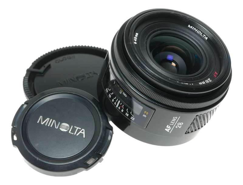 Minolta 28mm f/2.8 AF Lens Minolta AF SLR Cameras, 49mm