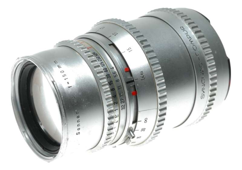 Zeiss Sonnar 150mm f/4 Compur Shutter chrome Hasselblad 500