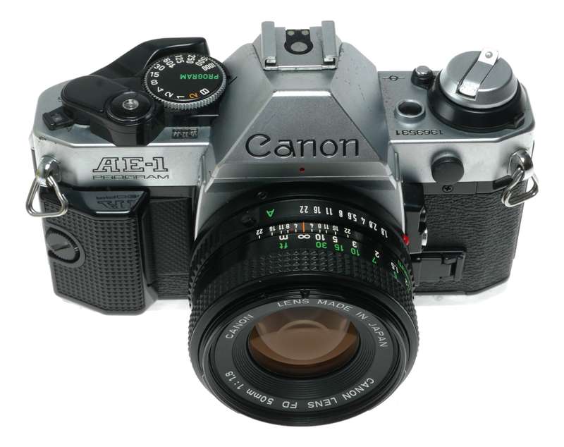 Canon AE - 1 Program SLR Film Camera Canon FD 50mm f/1.8