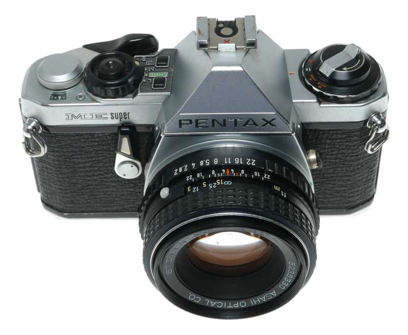 Pentax ME Super SLR Camera with SMC Pentax-M 1:2 50mm Lens