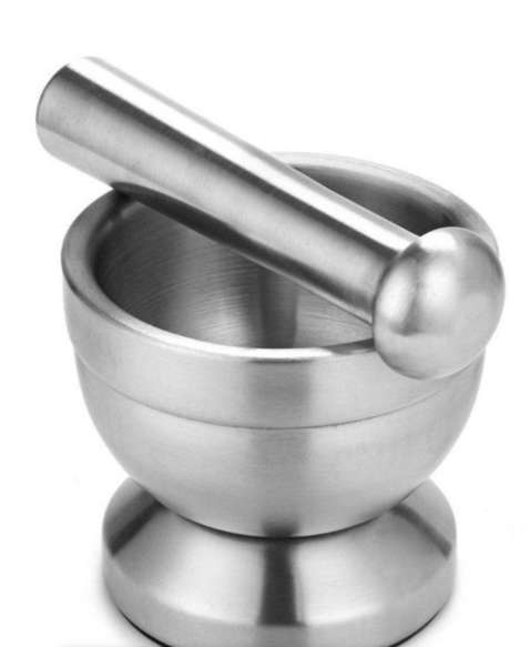 Stainless Steel Metal Spice Mortar With Pestle