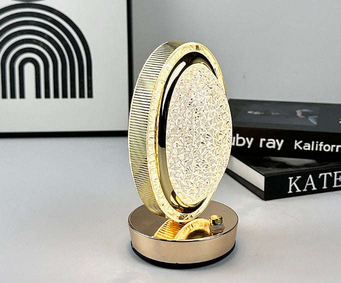 Crystal Rechargeable Table Desk Lamp - Oval