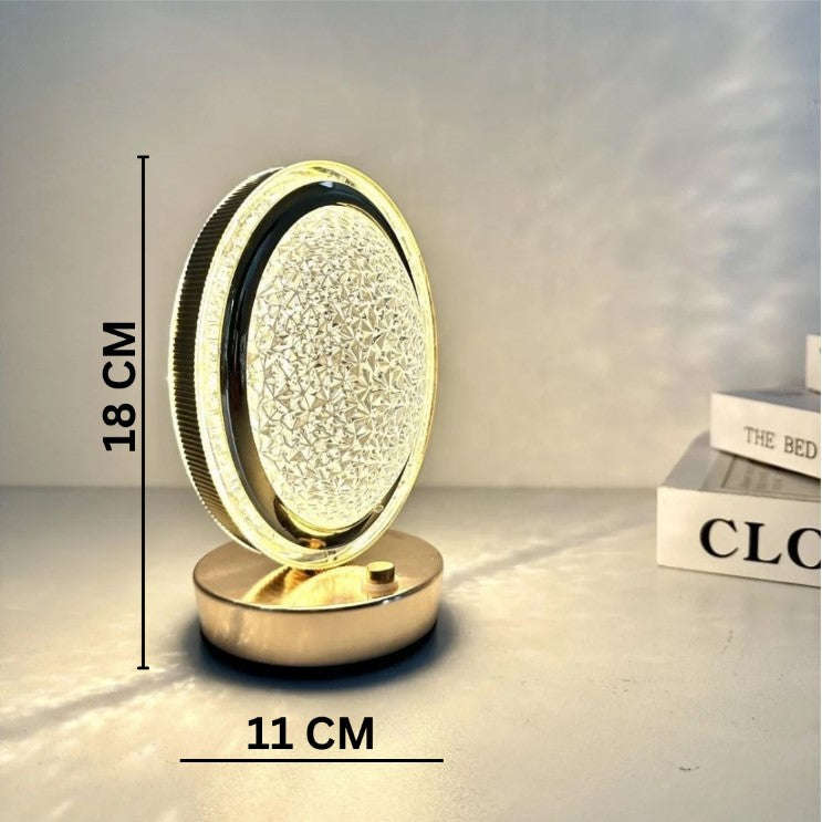 Crystal Rechargeable Table Desk Lamp - Oval