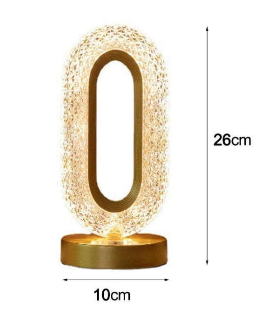 Crystal Rechargeable Table Desk Lamp - O Shape