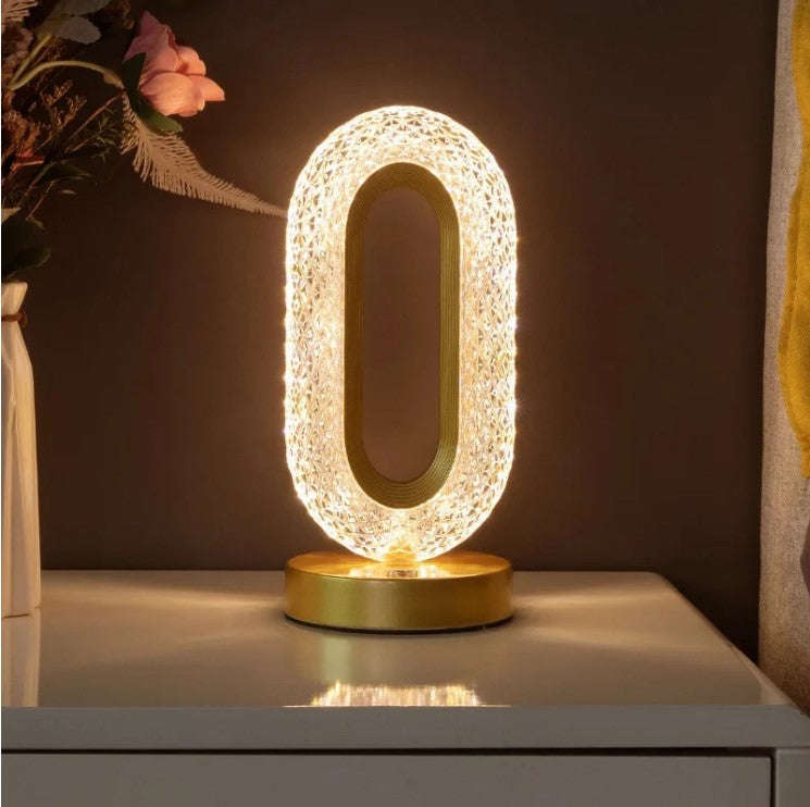 Crystal Rechargeable Table Desk Lamp - O Shape