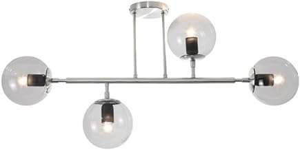 Bright Star Lighting 4 Light Molecular Glass Ball Ceiling Light, Satin Chrome