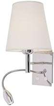 Bright Star Lighting Polished Chrome Wall Fitting Wall Light with Shade, White
