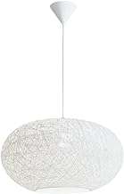 Bright Star Lighting Oval Twine Pendant Light, 500 mm Width, White