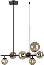 Bright Star Lighting 7 Light Horizontal Molecular Glass Ball Pendant Light Fitting, Matte Black