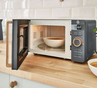 Swan 20 Litre Nordic Electronic Microwave Oven Grey-SMW20NE