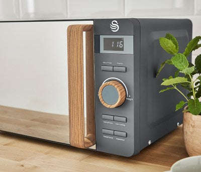 Swan 20 Litre Nordic Electronic Microwave Oven Grey-SMW20NE