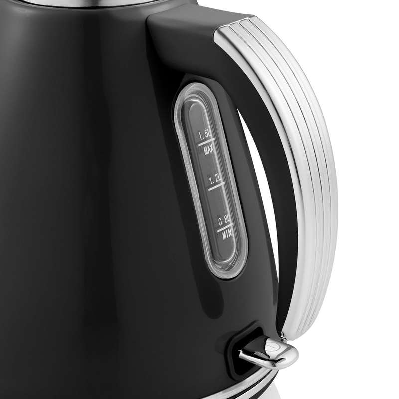 Swan 1.5 Litre Black Retro Jug Kettle-SRK15B