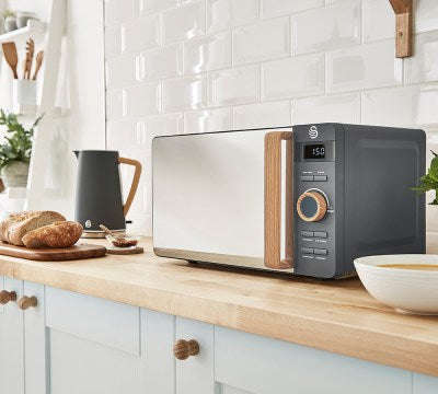 Swan 20 Litre Nordic Electronic Microwave Oven Grey-SMW20NE