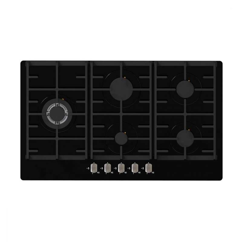 Falco -Gas Hob 5 Burner Black Glass