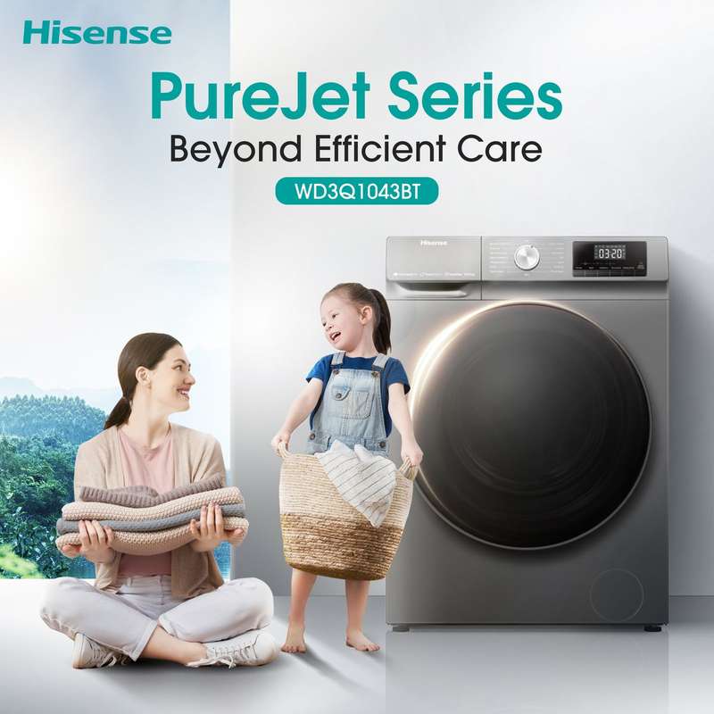 Hisense 10.5KG, Front loader wash and dry-WD3Q1043BT