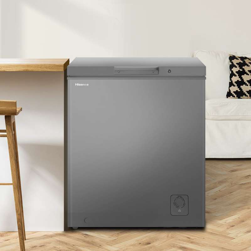 Hisense 142L Chest Freezer, Silver, A Class,With Sprung Hinge-H175CFS