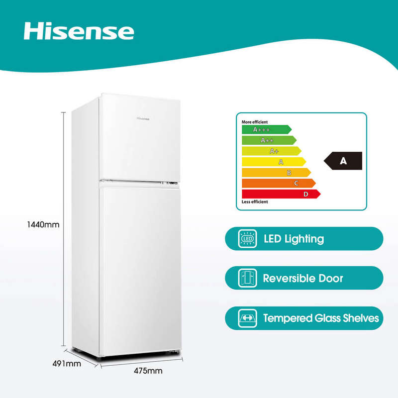 Hisense 161L White Top Freezer, A class- H225TWH
