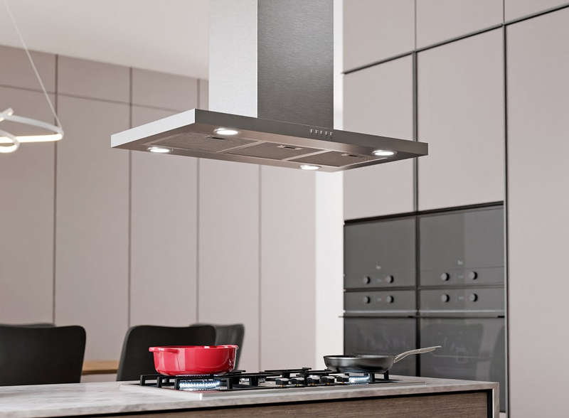 Falco 90cm Island Flat Extractor Fan (Stainless Steel)- FAL-90-I22S