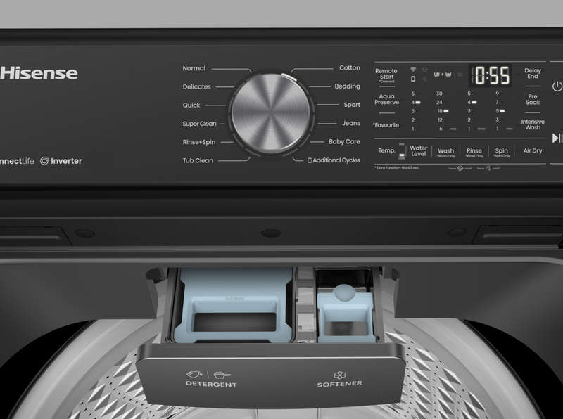 Hisense 16KG Top-Loading Washing Machine, 8 Automatic Programe, Titanium Silver-WT5T1825DT