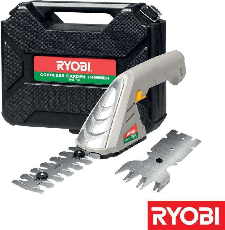 Ryobi Hand Hedge Trimmer And Grass Shear 7.2V Li-Ion In Carry Case (BHS-720)