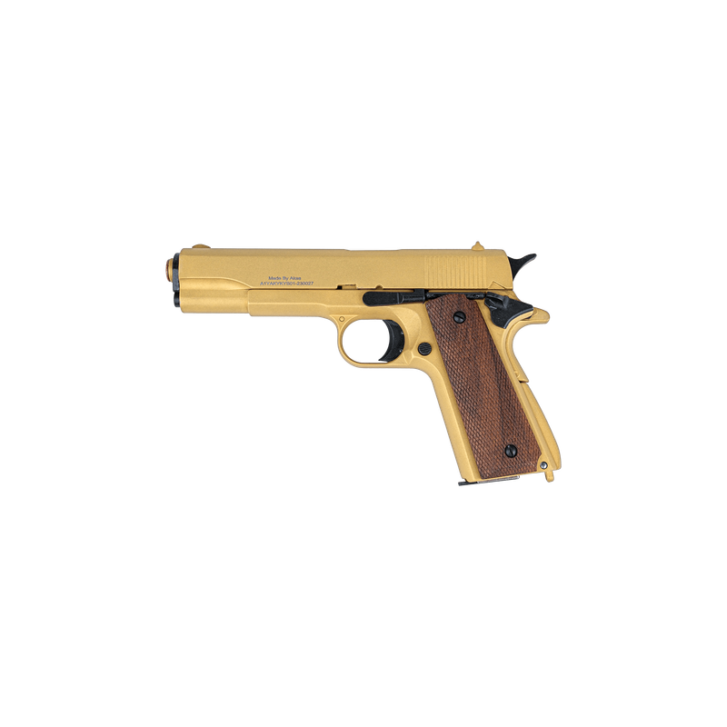 AKSA AK1911 Shiny Golden Blank/Pepper Gun + FREE MAG (Semi Auto|9+1|9mm PAK)