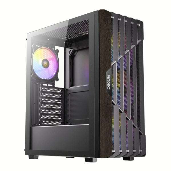 Antec AX63 Wood ARGB ATX Mid Tower Gaming Chassis  Black