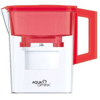 Aqua Optima Water Jug with Filter - 2.1L Capacity in Red - Eco-Friendly Water Solution